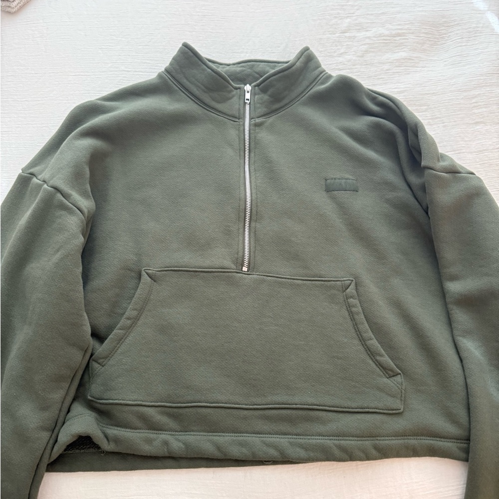 SET Active Olive Green Half Zip Heavy Weight Sweatshirt